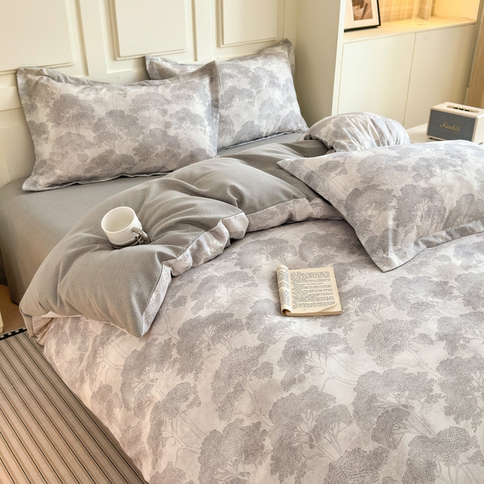 91家纺网 家纺一手货源 找家纺 典曼家纺 2025新款原棉加厚磨毛印花四件套 春风十里