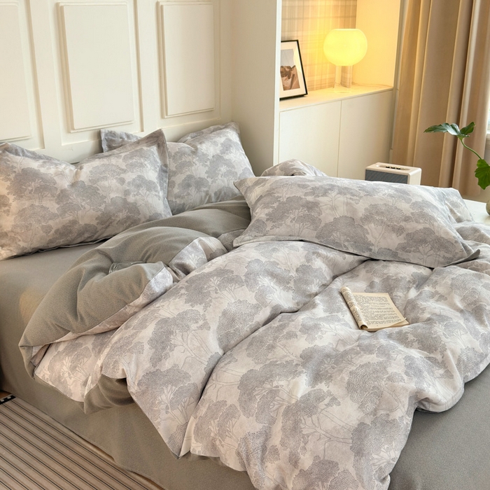 91家纺网 家纺一手货源 找家纺 典曼家纺 2025新款原棉加厚磨毛印花四件套 春风十里