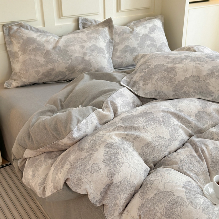 91家纺网 家纺一手货源 找家纺 典曼家纺 2025新款原棉加厚磨毛印花四件套 春风十里