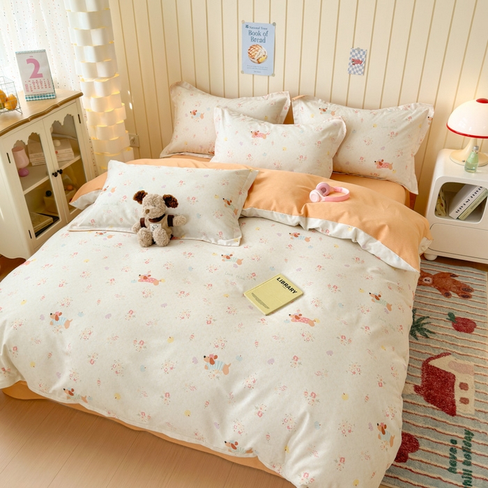 91家纺网 家纺一手货源 找家纺 典曼家纺 2025新款原棉加厚磨毛印花四件套 简兮