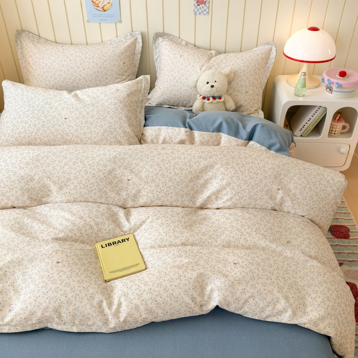 91家纺网 家纺一手货源 找家纺 典曼家纺 2025新款原棉加厚磨毛印花四件套 麦琪熊