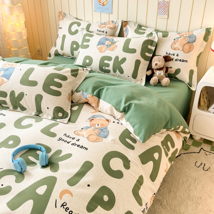 91家纺网 家纺一手货源 找家纺 典曼家纺 2025新款原棉加厚磨毛印花四件套 梦游记