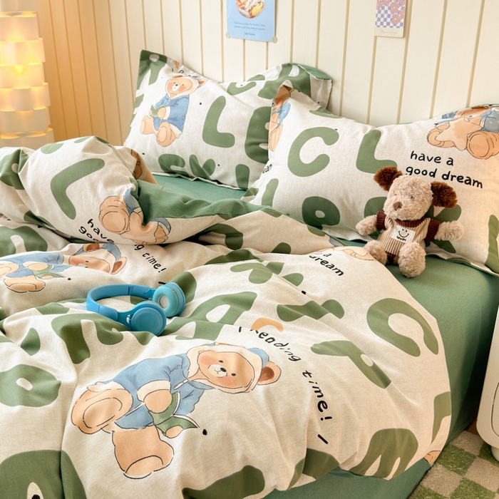 91家纺网 家纺一手货源 找家纺 典曼家纺 2025新款原棉加厚磨毛印花四件套 梦游记