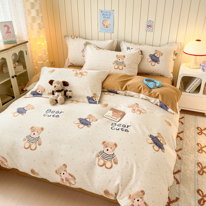 91家纺网 家纺一手货源 找家纺 典曼家纺 2025新款原棉加厚磨毛印花四件套 奇想