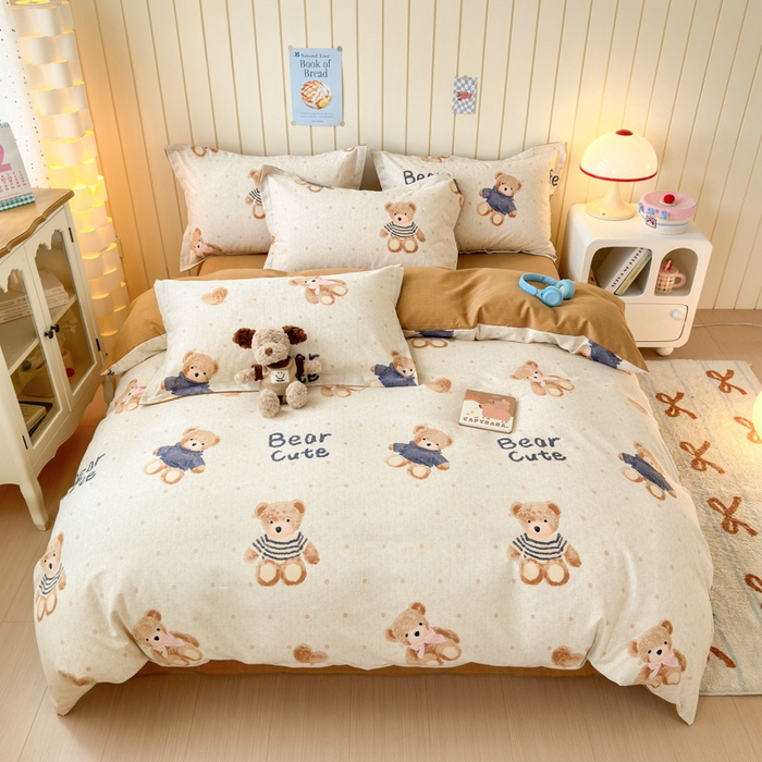 91家纺网 家纺一手货源 找家纺 典曼家纺 2025新款原棉加厚磨毛印花四件套 奇想