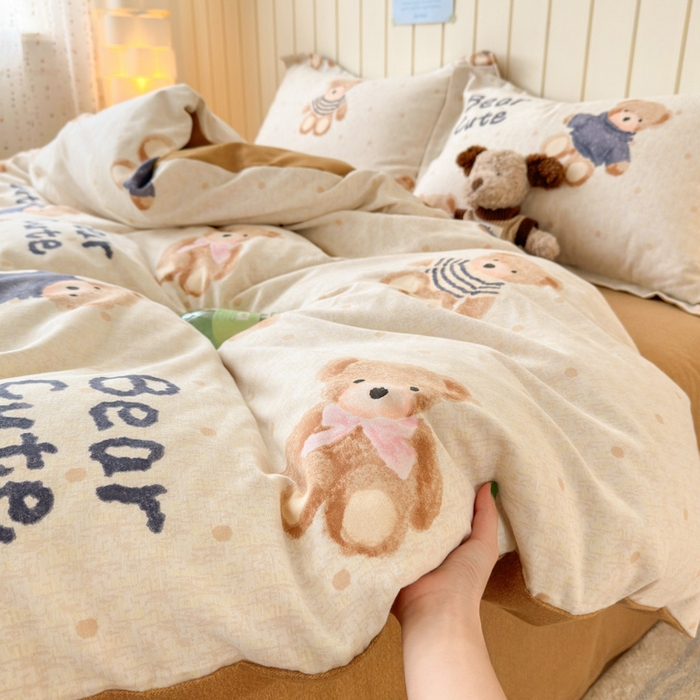 91家纺网 家纺一手货源 找家纺 典曼家纺 2025新款原棉加厚磨毛印花四件套 奇想