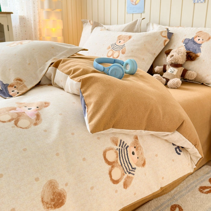 91家纺网 家纺一手货源 找家纺 典曼家纺 2025新款原棉加厚磨毛印花四件套 奇想