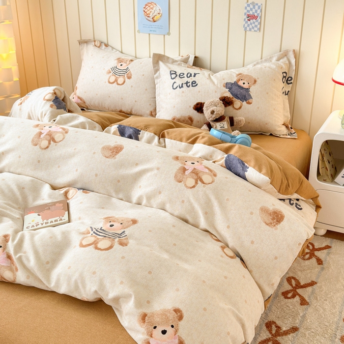 91家纺网 家纺一手货源 找家纺 典曼家纺 2025新款原棉加厚磨毛印花四件套 奇想