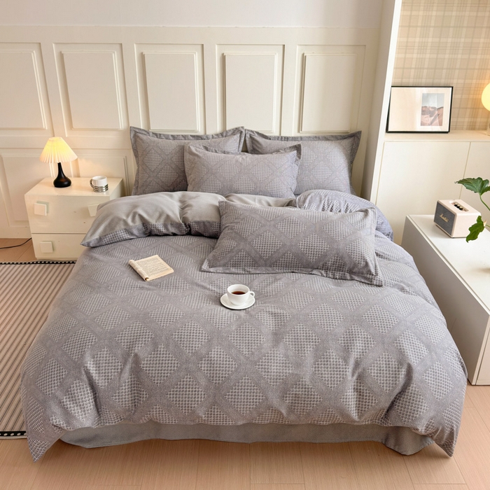 91家纺网 家纺一手货源 找家纺 典曼家纺 2025新款原棉加厚磨毛印花四件套 轻奢生活