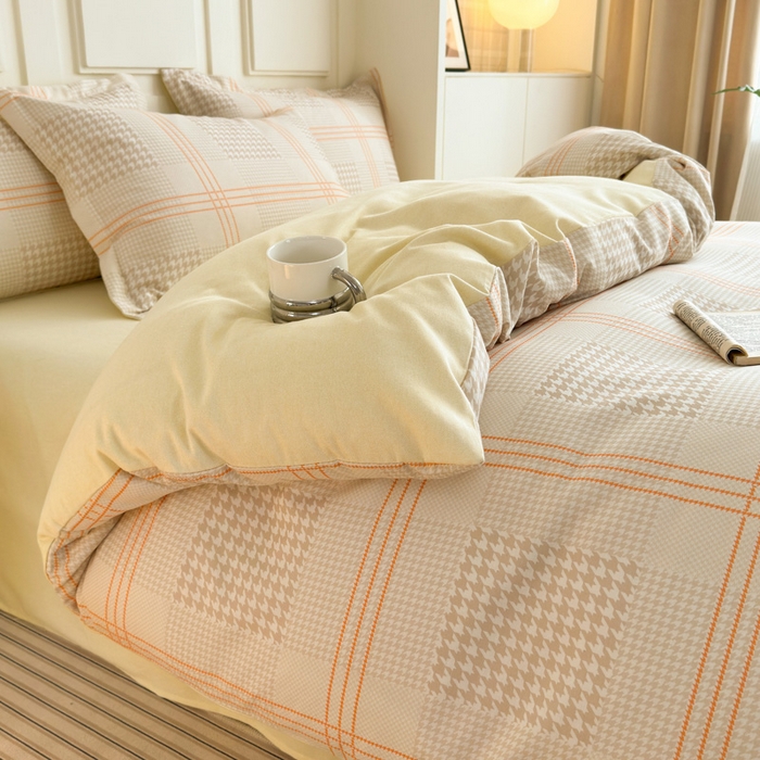 91家纺网 家纺一手货源 找家纺 典曼家纺 2025新款原棉加厚磨毛印花四件套 塔维尔（米）