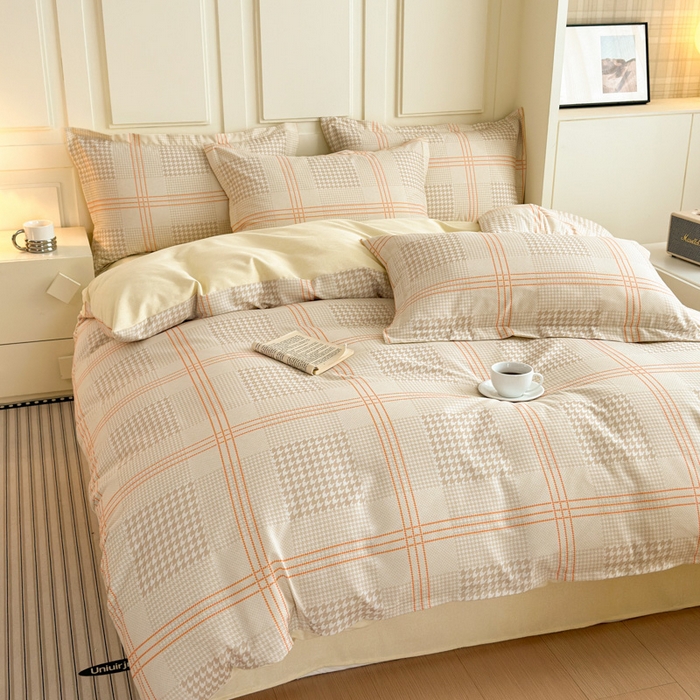 91家纺网 家纺一手货源 找家纺 典曼家纺 2025新款原棉加厚磨毛印花四件套 塔维尔（米）