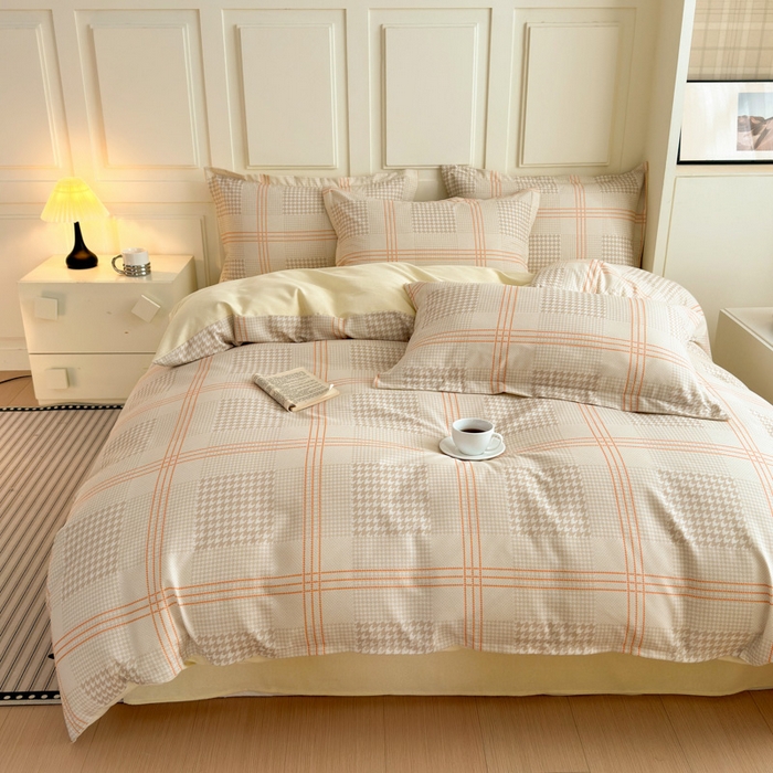 91家纺网 家纺一手货源 找家纺 典曼家纺 2025新款原棉加厚磨毛印花四件套 塔维尔（米）