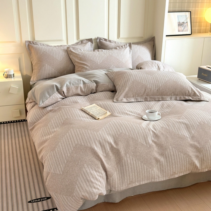 91家纺网 家纺一手货源 找家纺 典曼家纺 2025新款原棉加厚磨毛印花四件套 威斯丁