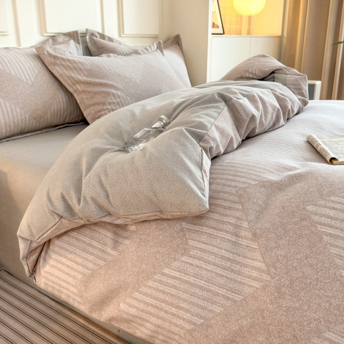 91家纺网 家纺一手货源 找家纺 典曼家纺 2025新款原棉加厚磨毛印花四件套 威斯丁