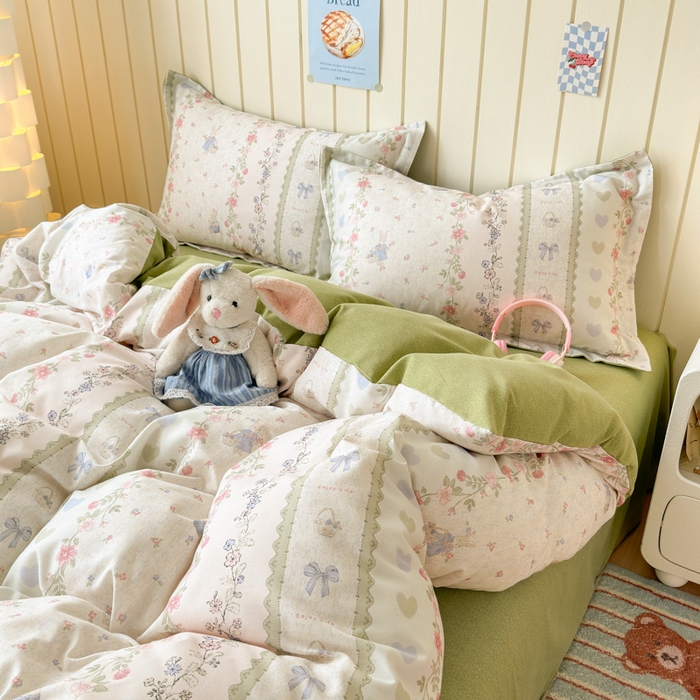 91家纺网 家纺一手货源 找家纺 典曼家纺 2025新款原棉加厚磨毛印花四件套 闲趣时光