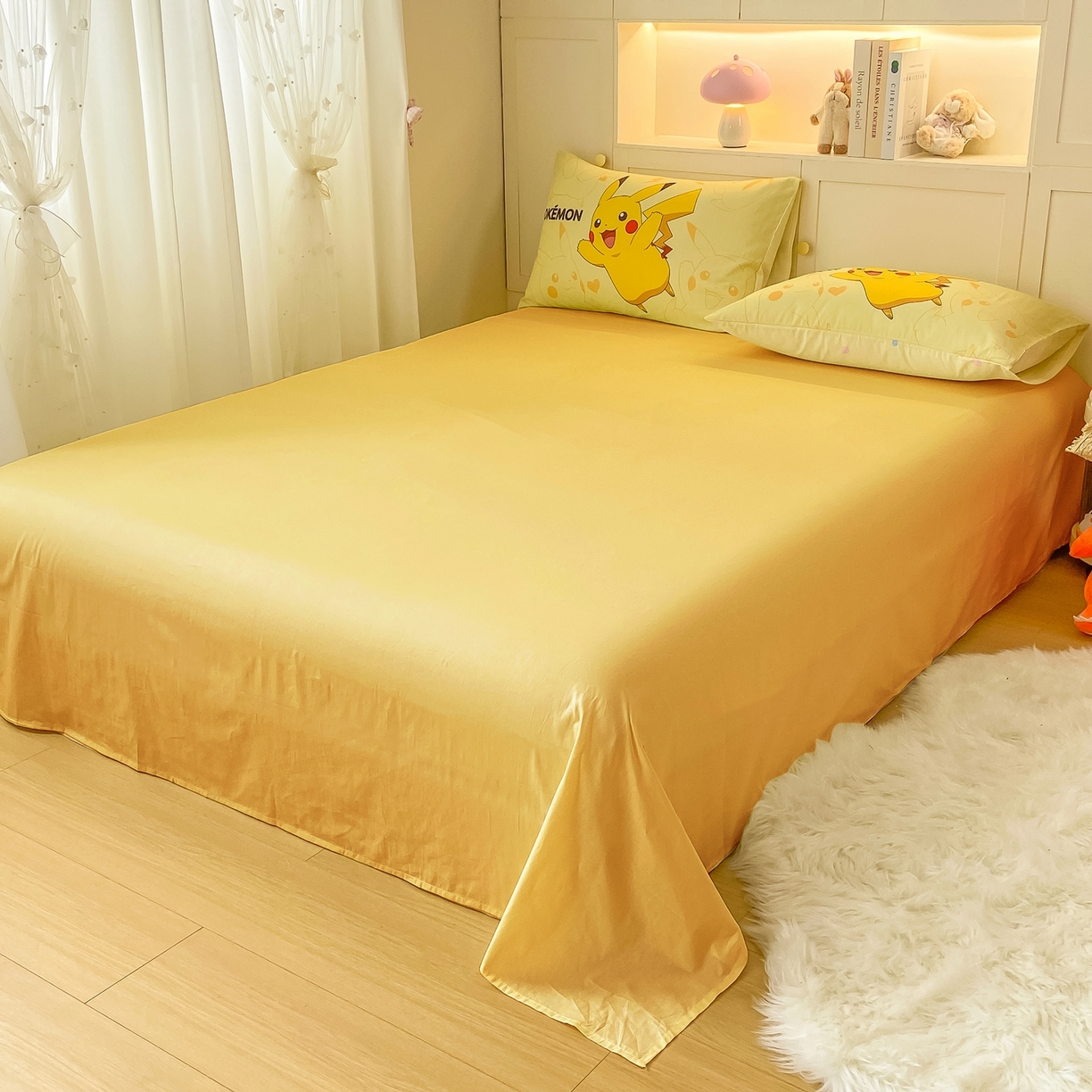 91家纺网 家纺一手货源 找家纺 （总）博雅 2025新款宝可梦皮卡丘成人床正版授权全棉四件套