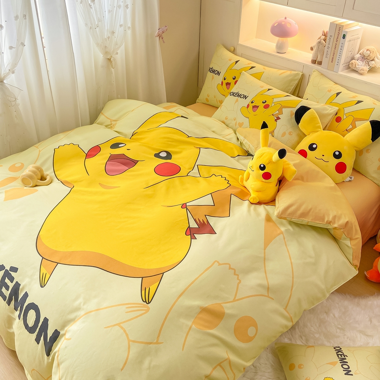 91家纺网 家纺一手货源 找家纺 （总）博雅 2025新款宝可梦皮卡丘成人床正版授权全棉四件套