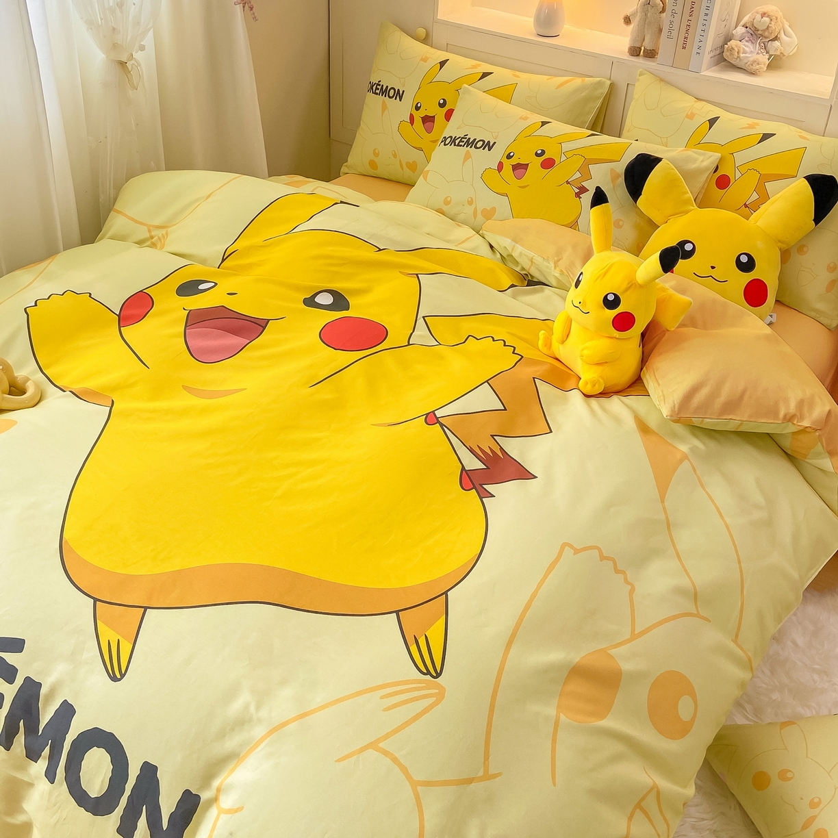 91家纺网 家纺一手货源 找家纺 （总）博雅 2025新款宝可梦皮卡丘成人床正版授权全棉四件套