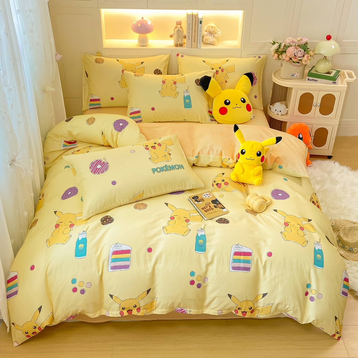 91家纺网 家纺一手货源 找家纺 （总）博雅 2025新款宝可梦皮卡丘成人床正版授权全棉四件套