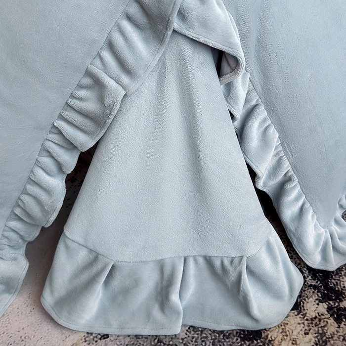 91家纺网 家纺一手货源 找家纺 2025新款蝴蝶结绣花牛奶绒四件套 蝴蝶结-海蓝