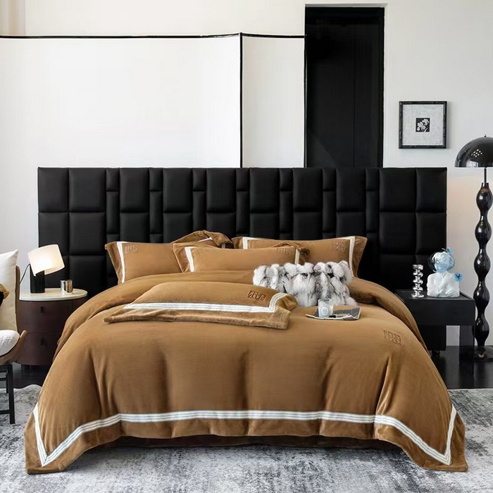 91家纺网 家纺一手货源 找家纺 （总）席之家 席之家 2025新款280克全消光刺绣牛奶绒四件套