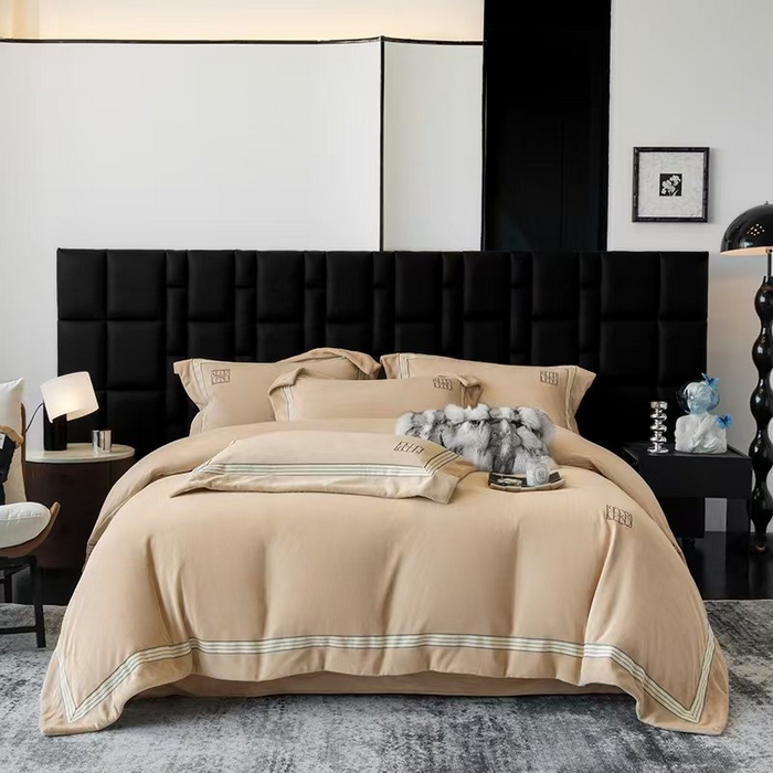 91家纺网 家纺一手货源 找家纺 （总）席之家 席之家 2025新款280克全消光刺绣牛奶绒四件套