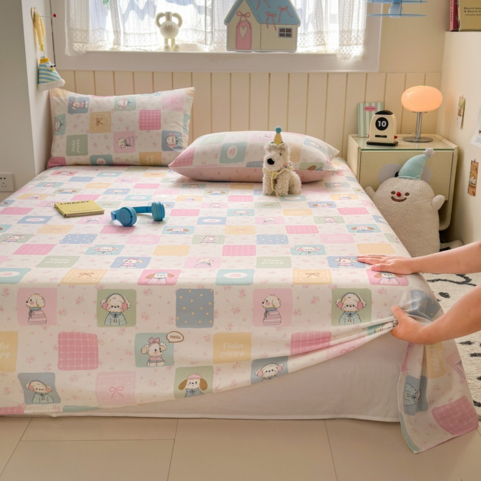 91家纺网 家纺一手货源 找家纺 典曼家纺 2025新款40支学生季卡通印花床单单床单床单单件 开心屋