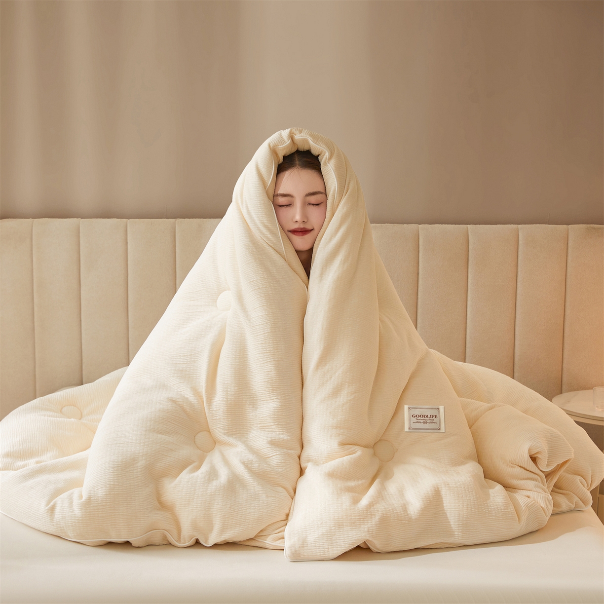 91家纺网 家纺一手货源 找家纺 （总）雯豆家纺 2025秋冬新款加厚皱皱绒被子冬被高档被芯双人单人被子