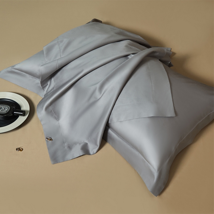 91家纺网 家纺一手货源 找家纺 柔觉家纺 柔系列A类100支长绒棉单品枕套 浅银灰