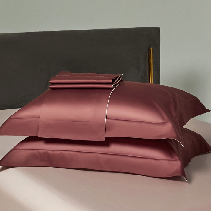 柔觉家纺 柔系列A类100支长绒棉单品枕套 可可咖