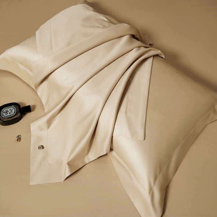 91家纺网 家纺一手货源 找家纺 柔觉家纺 柔系列A类100支长绒棉单品枕套 奶酪黄