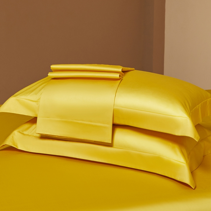 91家纺网 家纺一手货源 找家纺 柔觉家纺 柔系列A类100支长绒棉单品枕套 姜黄