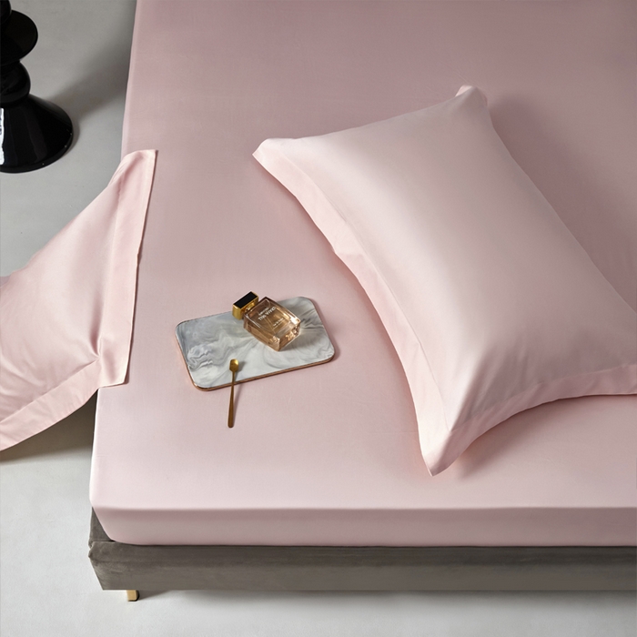 91家纺网 家纺一手货源 找家纺 柔觉家纺 柔系列A类100支长绒棉单品枕套 浅粉色