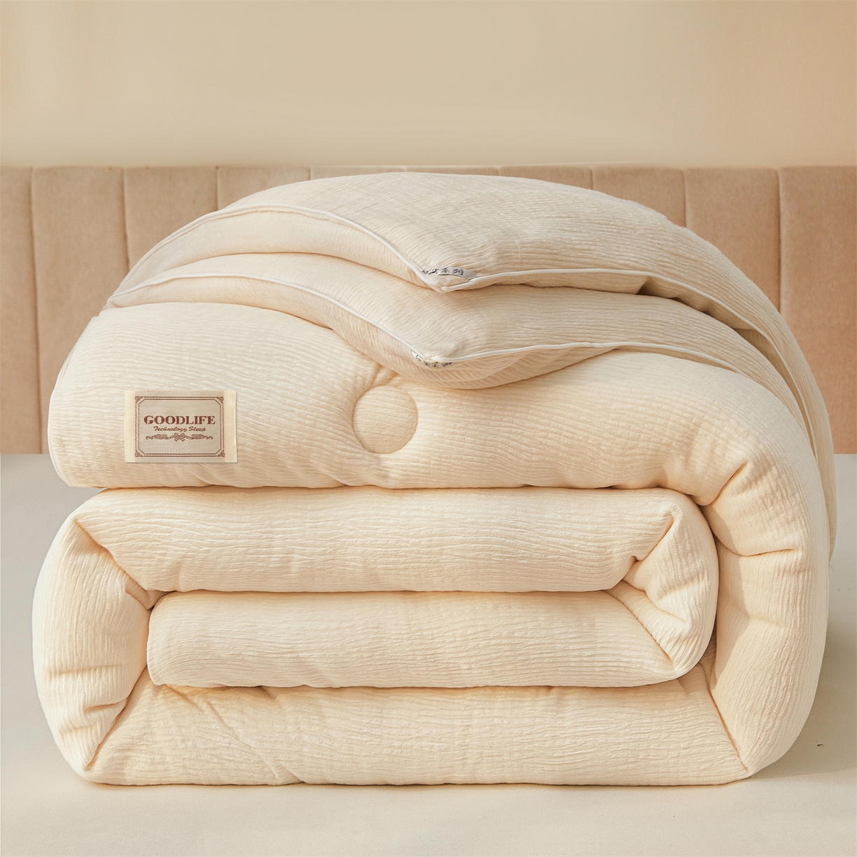 91家纺网 家纺一手货源 找家纺 （总）雯豆家纺 2025秋冬新款加厚皱皱绒被子冬被高档被芯双人单人被子