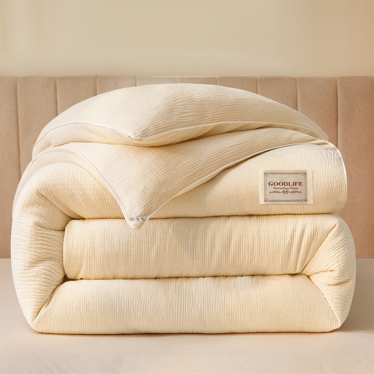 91家纺网 家纺一手货源 找家纺 （总）雯豆家纺 2025秋冬新款加厚皱皱绒被子冬被高档被芯双人单人被子