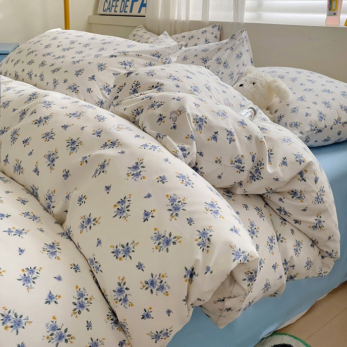 91家纺网 家纺一手货源 找家纺 （总）2025开学季新款学生宿舍三件套被套小清新卡通超柔水洗云朵棉四件套