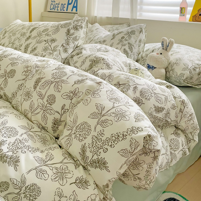 91家纺网 家纺一手货源 找家纺 （总）2025开学季新款学生宿舍三件套被套小清新卡通超柔水洗云朵棉四件套