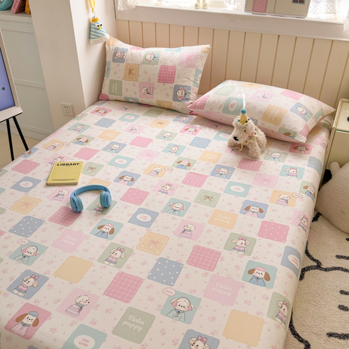 91家纺网 家纺一手货源 找家纺 典曼家纺 2025新款40支学生季卡通印花床单单床单床单单件 开心屋