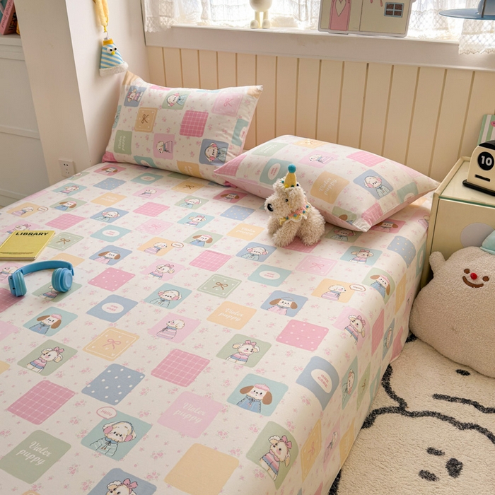 91家纺网 家纺一手货源 找家纺 典曼家纺 2025新款40支学生季卡通印花床单单床单床单单件 开心屋