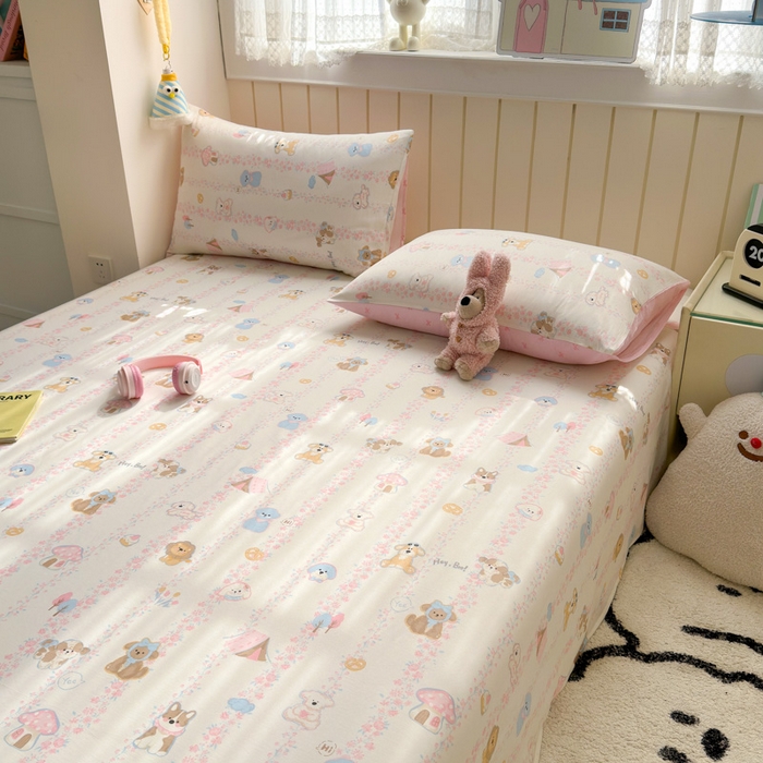 91家纺网 家纺一手货源 找家纺 典曼家纺 2025新款40支学生季卡通印花床单单床单床单单件 可爱多