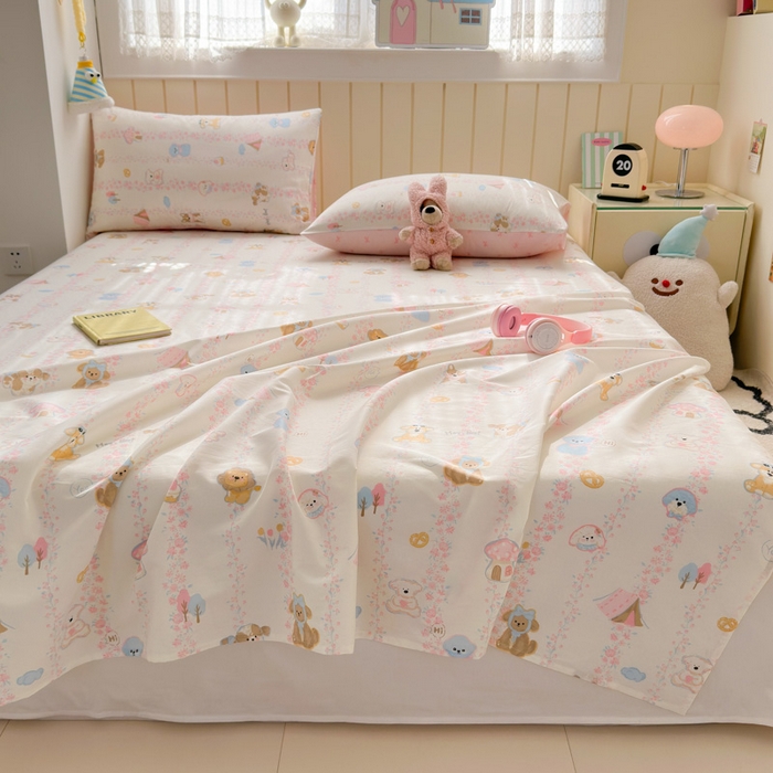 91家纺网 家纺一手货源 找家纺 典曼家纺 2025新款40支学生季卡通印花床单单床单床单单件 可爱多