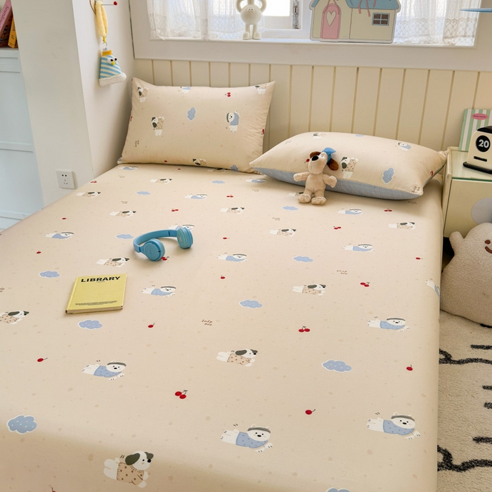 91家纺网 家纺一手货源 找家纺 典曼家纺 2025新款40支学生季卡通印花床单单床单床单单件 可可汪