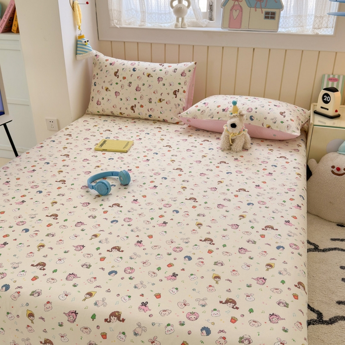 91家纺网 家纺一手货源 找家纺 典曼家纺 2025新款40支学生季卡通印花床单单床单床单单件 玛奇朵