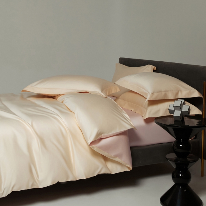 91家纺网 家纺一手货源 找家纺 柔觉家纺 柔系列A类100支单品被套 香草色-浅粉