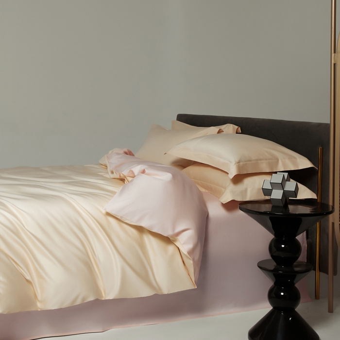 91家纺网 家纺一手货源 找家纺 柔觉家纺 柔系列A类100支单品被套 香草色-浅粉
