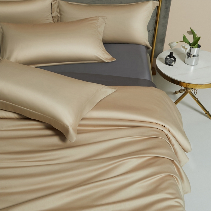 柔觉家纺 柔系列A类100支单品被套 香槟色-绅士灰