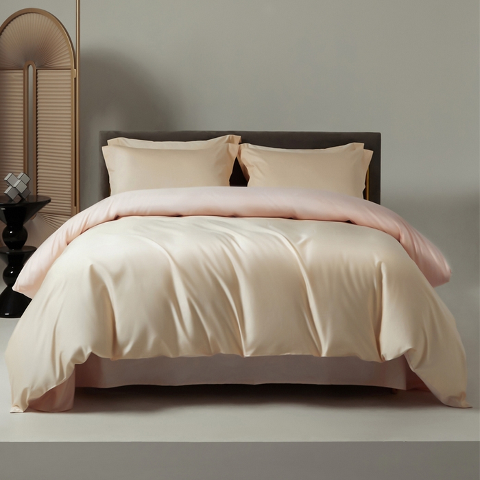 91家纺网 家纺一手货源 找家纺 柔觉家纺 柔系列A类100支单品被套 香草色-浅粉