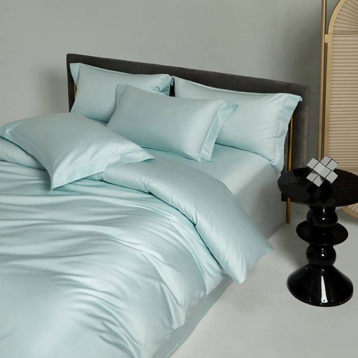 91家纺网 家纺一手货源 找家纺 柔觉家纺 柔系列A类100支单品被套 远天蓝