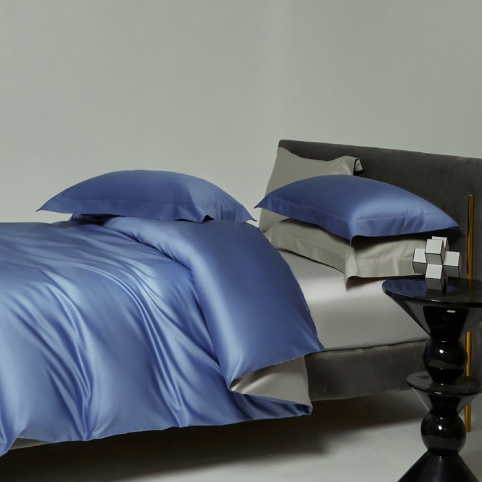 91家纺网 家纺一手货源 找家纺 柔觉家纺 柔系列A类100支单品被套 海蓝-雅致银