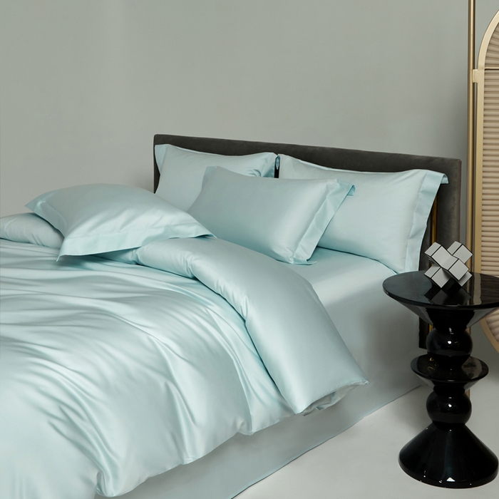 91家纺网 家纺一手货源 找家纺 柔觉家纺 柔系列A类100支单品被套 远天蓝